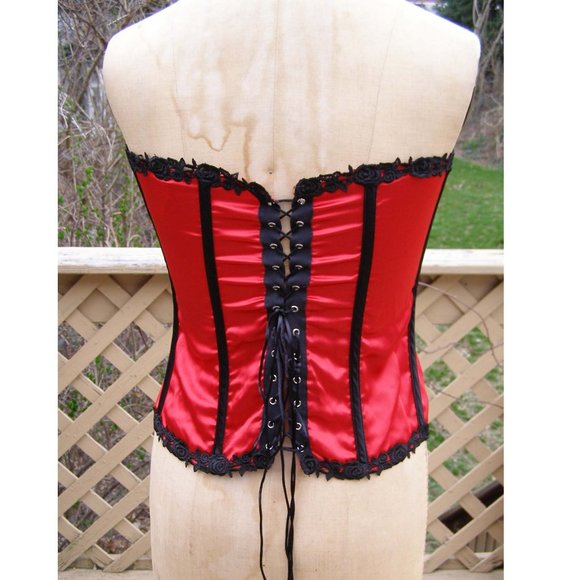 NEW size 38 Intimate Attitudes Red Lace up Corset - Picture 4 of 10